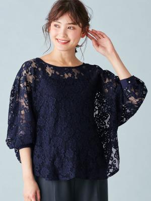 BANANA REPUBLIC 刺繍入り長袖トップス L レース