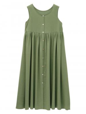 マタニティ ワンピース|【マタニティ・授乳服】リネンライク3WAYワンピース【出産後も長く使える】|カーキ