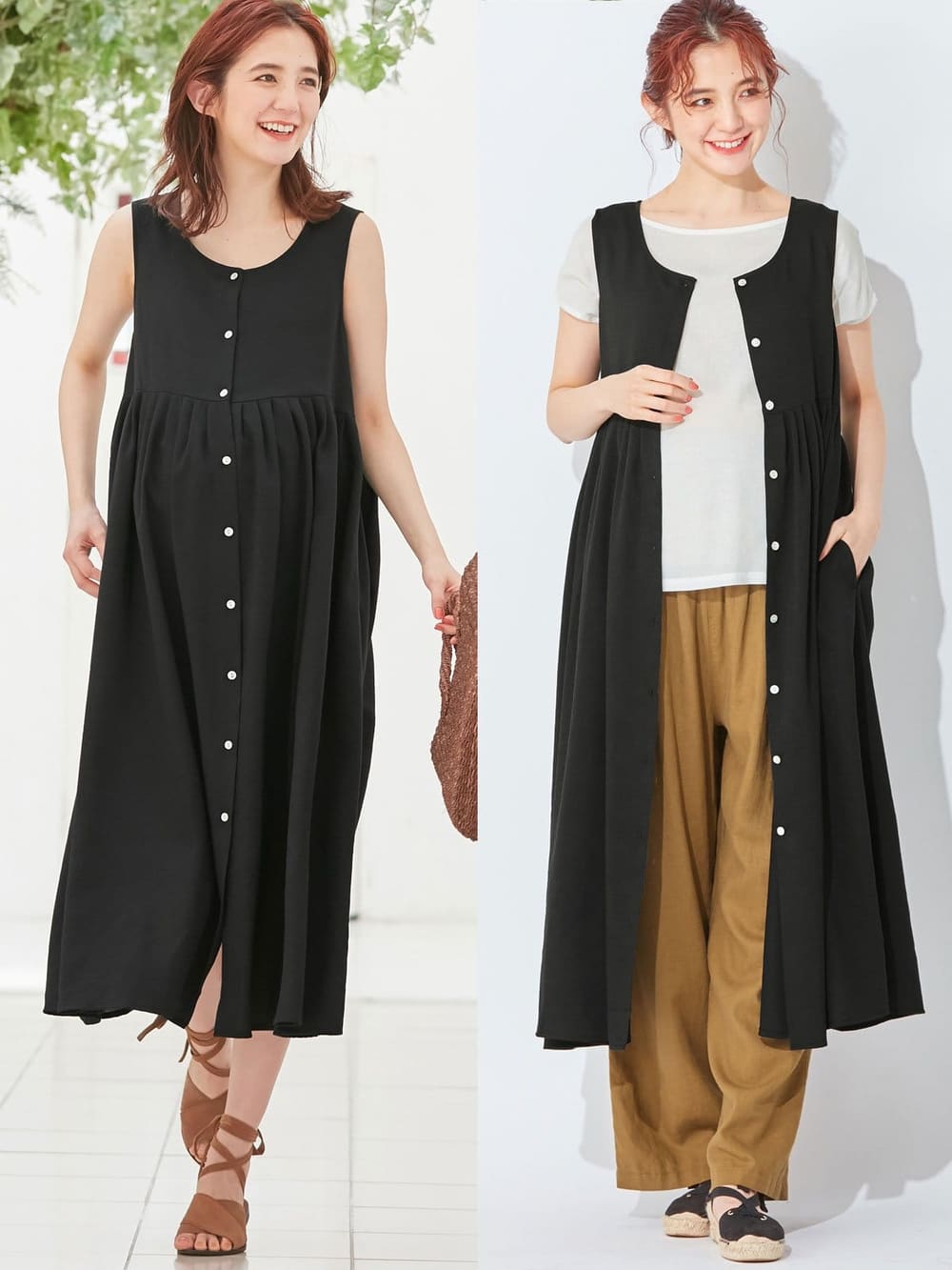 マタニティ ワンピース 出産後も長く使える リネンライク3wayワンピース マタニティ 授乳服 マタニティウェア 授乳服通販 エンジェリーベ 公式