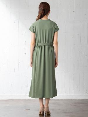 マタニティ ワンピース|トレンチカシュクール風ベルテッドサマーロングワンピース マタニティ・授乳服【出産後も長く使える】