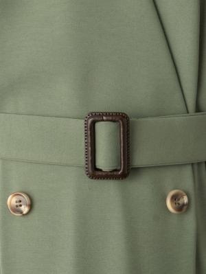 マタニティ ワンピース|トレンチカシュクール風ベルテッドサマーロングワンピース マタニティ・授乳服【出産後も長く使える】