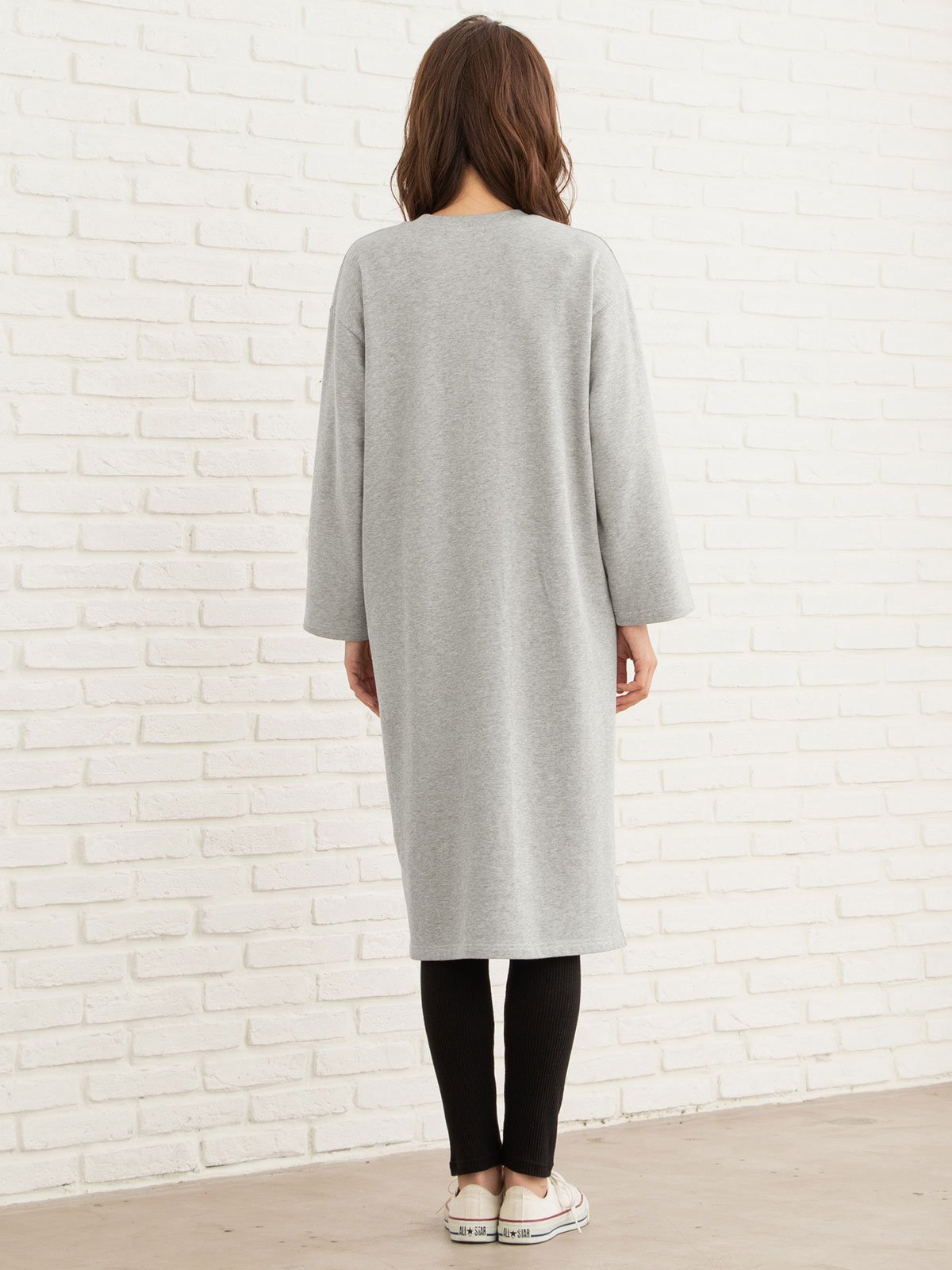 アウトレット|裏毛ポケット付Tワンピース　マタニティ・授乳服【出産後も長く使える】