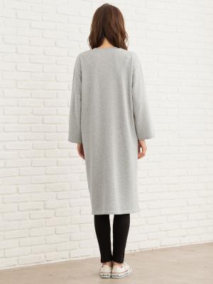 アウトレット|裏毛ポケット付Tワンピース　マタニティ・授乳服【出産後も長く使える】