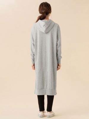 マタニティ ワンピース|裏毛BIGフーディワンピース　マタニティ・授乳服