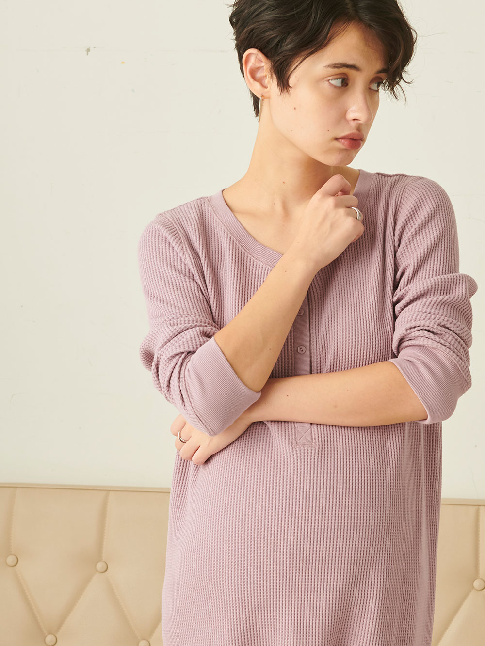 マタニティ ワンピース 授乳口付 ワッフルヘンリーネックワンピース マタニティウェア 授乳服通販 エンジェリーベ 公式 マタニティ ワンピース 授乳口付 ワッフルヘンリーネックワンピース マタニティウェア 授乳服通販 エンジェリーベ 公式