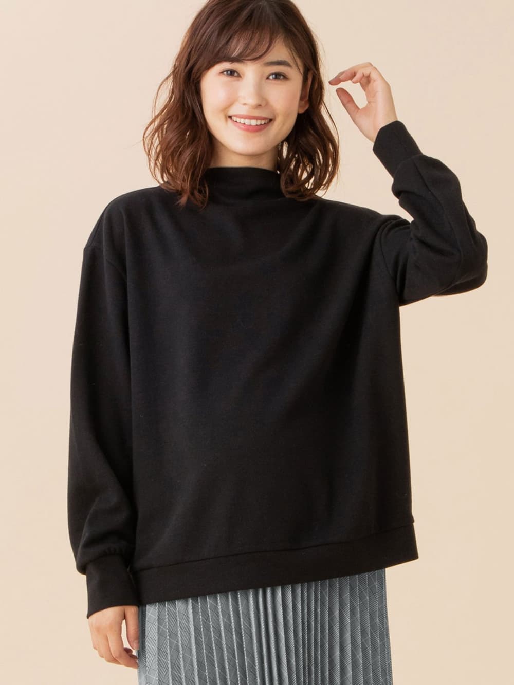 授乳口付 ダンボールニット ボトルネックトップス エンジェリーベ マタニティウェア 授乳服通販 エンジェリーベ 公式 授乳口付 ダンボールニット ボトルネックトップス エンジェリーベ マタニティウェア 授乳服通販 エンジェリーベ 公式