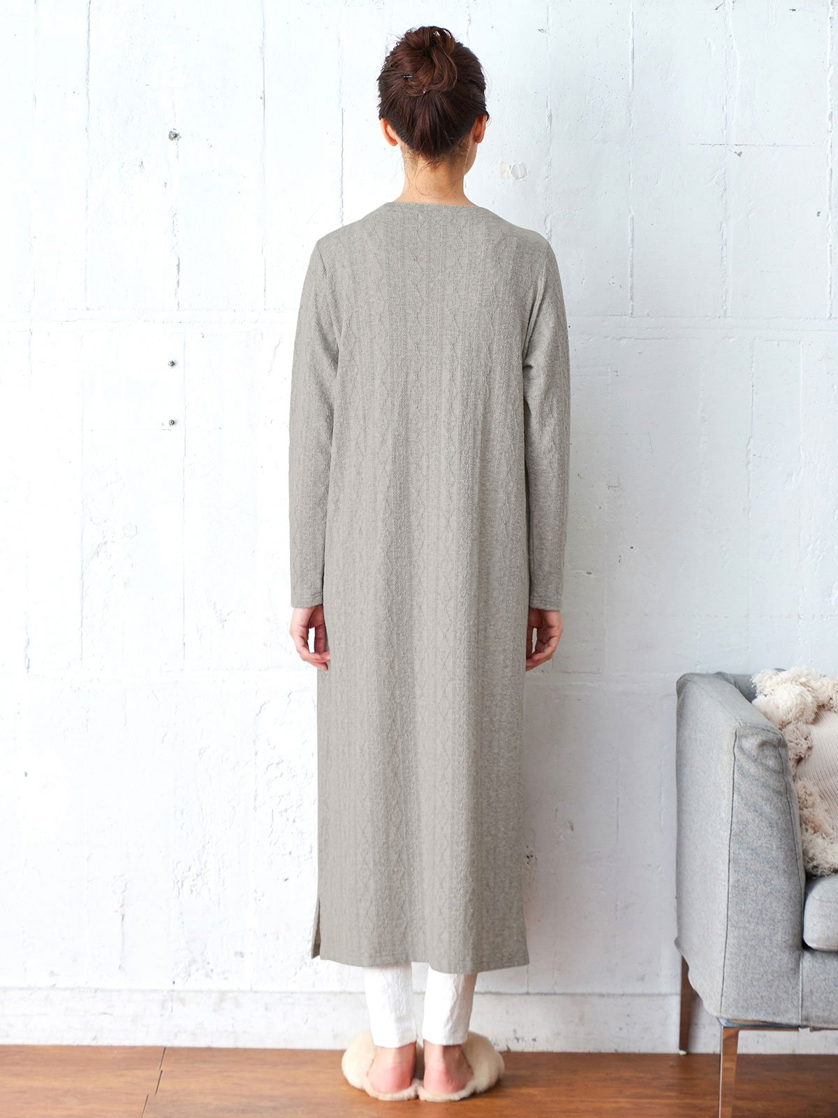 マタニティ パジャマ・ルームウェア|【授乳口付】ジャガードロングワンピネグリジェ