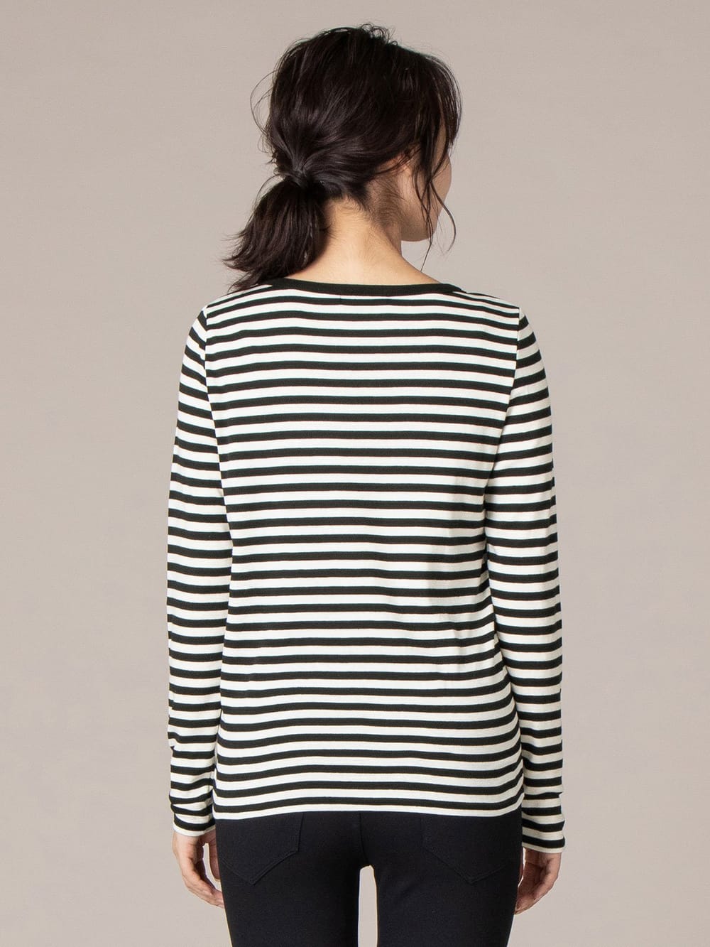 マタニティ トップス|綿混やわらかフライスラウンドネックTシャツ　マタニティ・授乳服【出産後も長く使える】