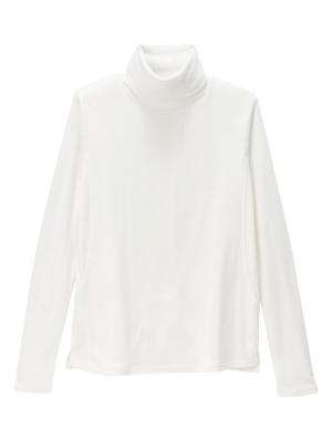 マタニティ トップス|綿混やわらかフライスタートルネックTシャツ　マタニティ・授乳服【出産後も長く使える】|オフホワイト