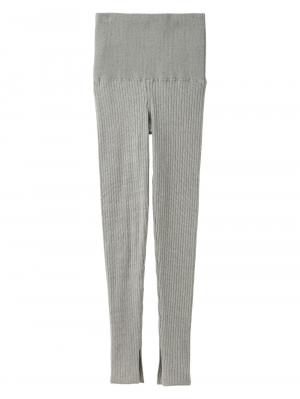 マタニティレッグウェア|ain(アイン)【産前産後対応】12ゲージニットリブレギンス【出産後も長く使える】|グレー