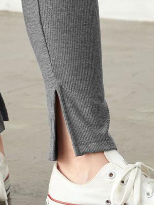 マタニティレギンス|ain（アイン）裏起毛リブレギンス【出産後も長く使える】