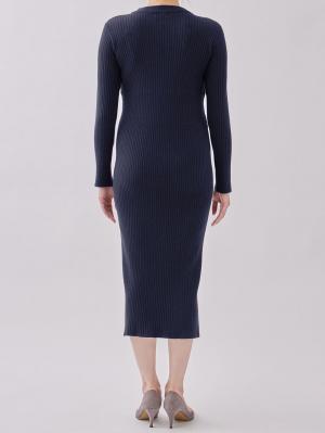 マタニティ ワンピース|Rosemadame(ローズマダム)Iラインリブニットワンピース マタニティ・産後授乳服【出産後も長く使える】