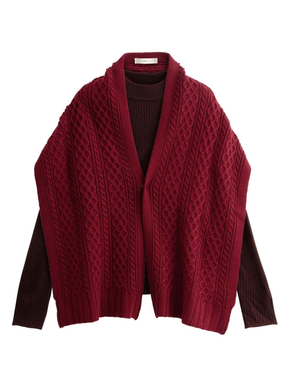 マタニティ トップス|LOVE MIC（ラブミック）【セット】アクリルリブニットトップス&ストール　マタニティ・授乳服|ブラウン