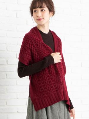 マタニティ トップス|LOVE MIC（ラブミック）【セット】アクリルリブニットトップス&ストール　マタニティ・授乳服|ブラウン