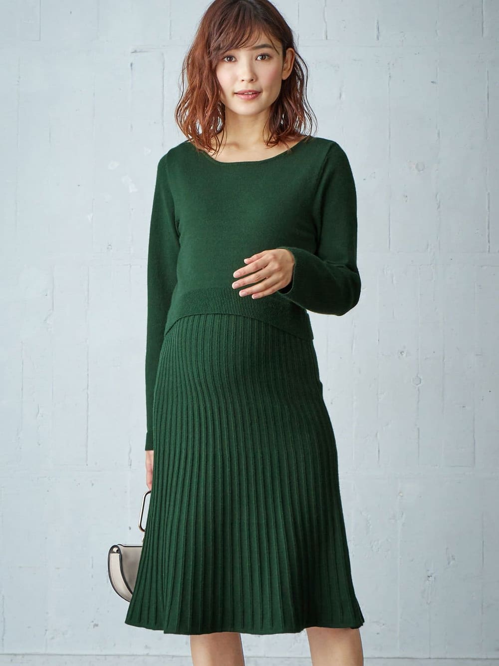 マタニティ ワンピース Love Mic 授乳口付 プリーツニットワンピース マタニティウェア 授乳服通販 エンジェリーベ 公式 マタニティ ワンピース Love Mic 授乳口付 プリーツニットワンピース マタニティウェア 授乳服通販 エンジェリーベ 公式