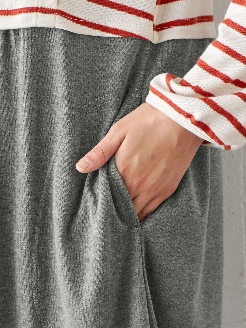 マタニティ パジャマ・ルームウェア|mutti ei（ムッティアイ）【授乳口付】スムース先染めボーダーネグリジェ