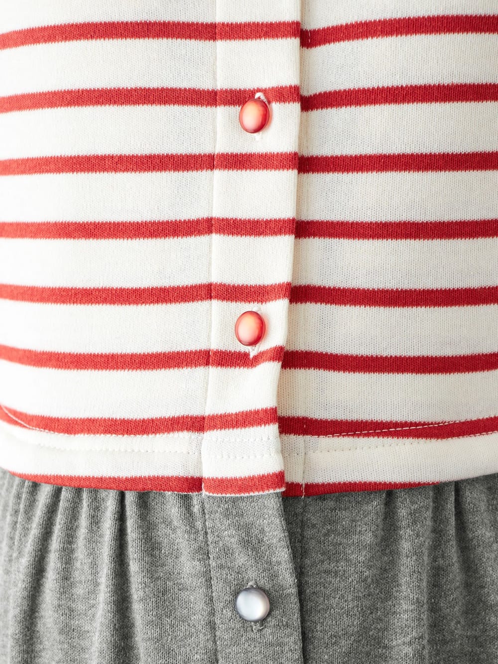 マタニティ パジャマ・ルームウェア|mutti ei（ムッティアイ）【授乳口付】スムース先染めボーダーネグリジェ