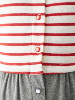 マタニティ パジャマ・ルームウェア|mutti ei（ムッティアイ）【授乳口付】スムース先染めボーダーネグリジェ