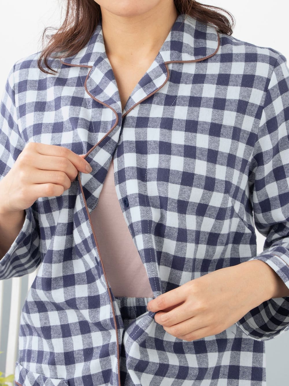 マタニティ パジャマ・ルームウェア|mutti ei（ムッティアイ）【授乳しやすい】ビエラ先染めチェックパジャマ