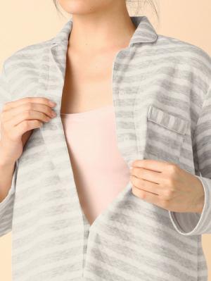 マタニティ パジャマ・ルームウェア|mutti ei（ムッティアイ）【授乳しやすい】ニットキルト先染めボーダーパジャマ