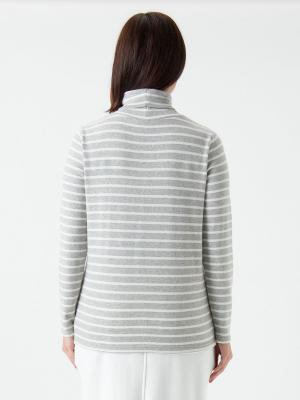 マタニティ トップス|裏起毛もっちりフライスタートルネックTシャツ マタニティ・授乳服
