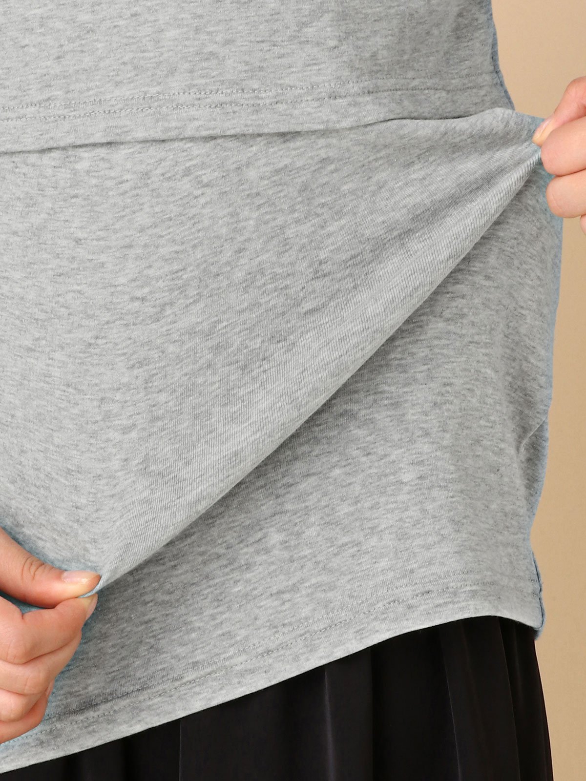 アウトレット|裏起毛もっちりフライスクルーネックTシャツ　マタニティ・授乳服【出産後も長く使える】