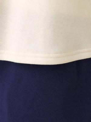 マタニティ パジャマ・ルームウェア|【授乳口付】【セット】裏起毛もっちりフライスボートネックトップス＆産後も使えるワイドパンツ