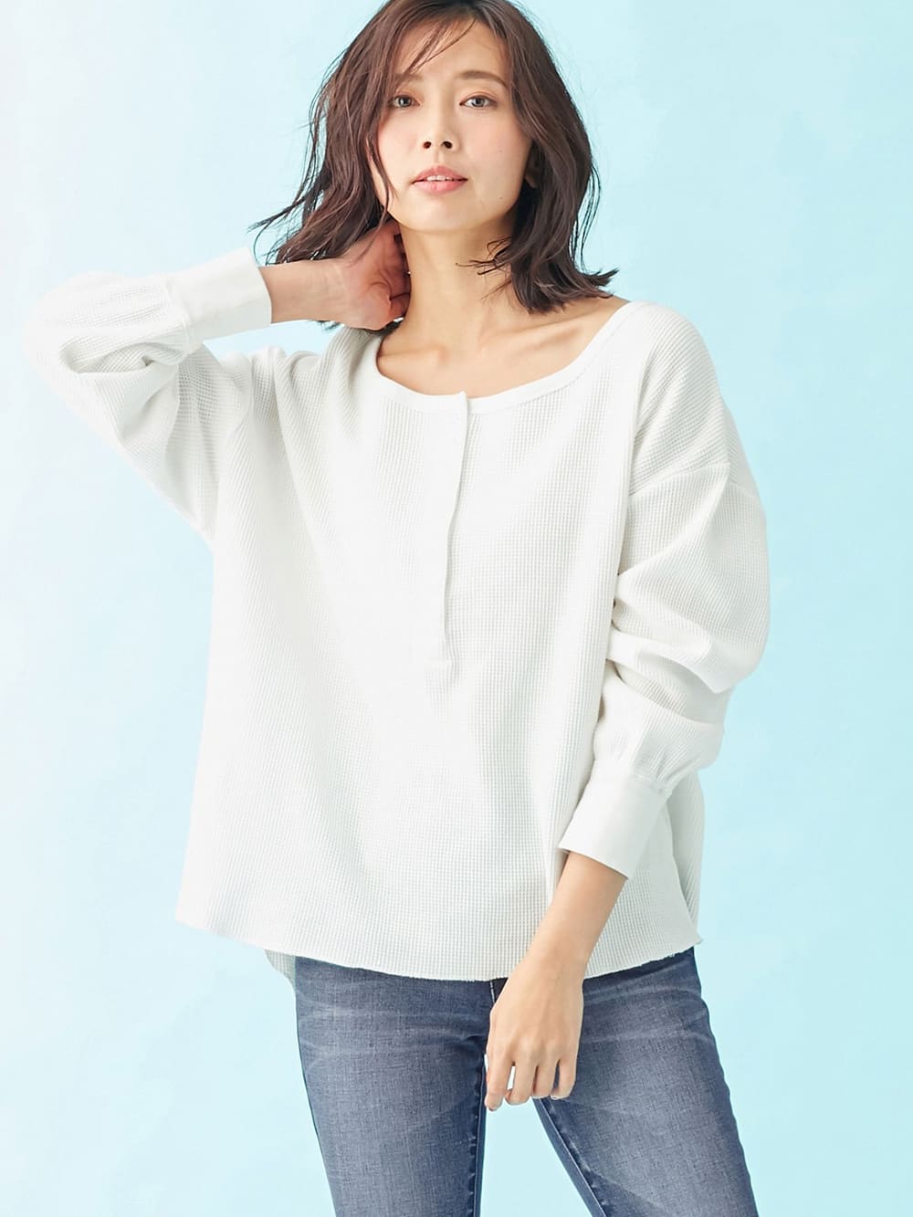 授乳しやすい サーマルヘンリーネック長袖プルオーバー マタニティウェア 授乳服通販 エンジェリーベ 公式 授乳しやすい サーマルヘンリーネック長袖プルオーバー マタニティウェア 授乳服通販 エンジェリーベ 公式