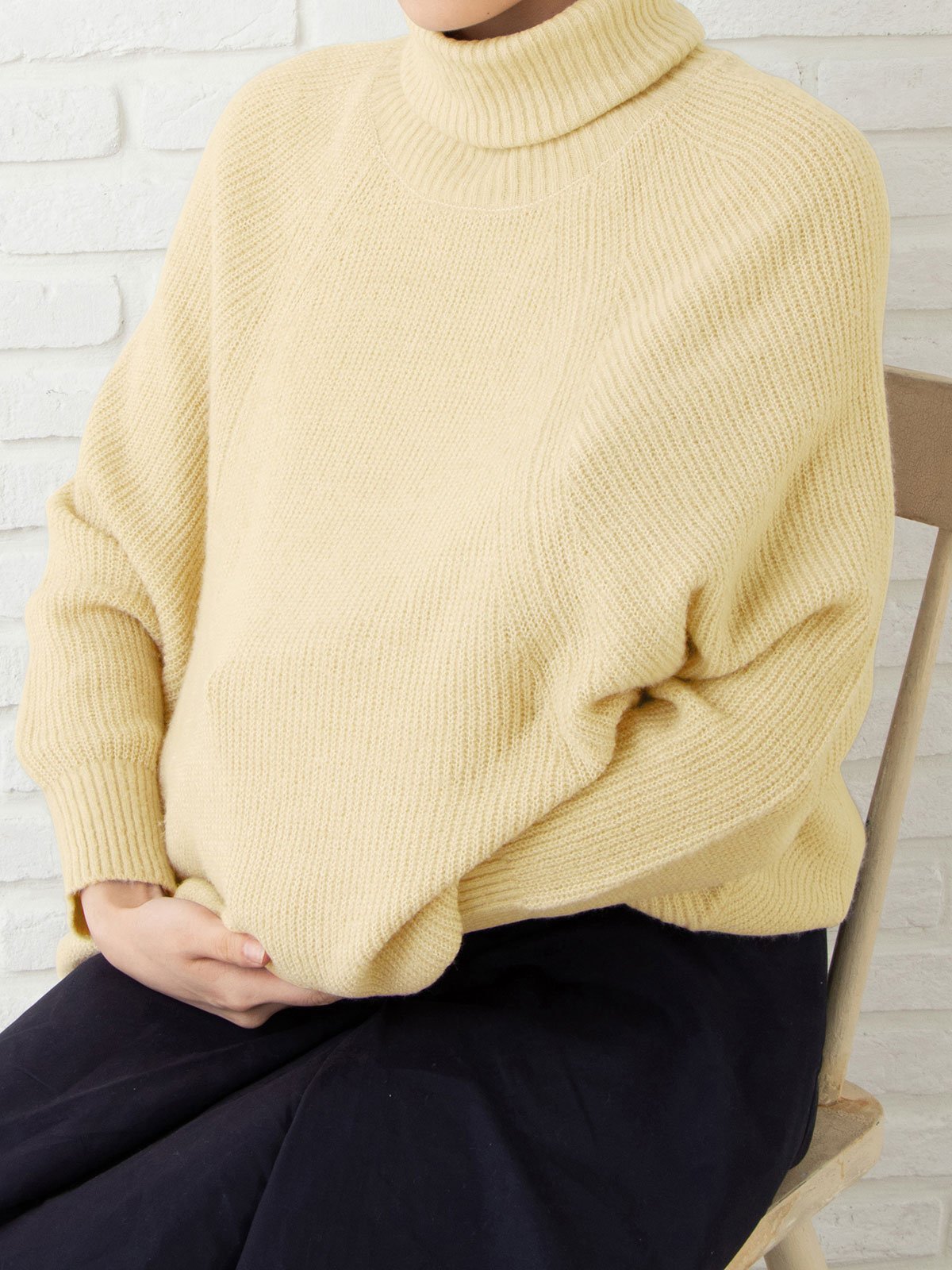 マタニティ トップス|ストレッチヤーンポンチョ型ニット　マタニティ・授乳服