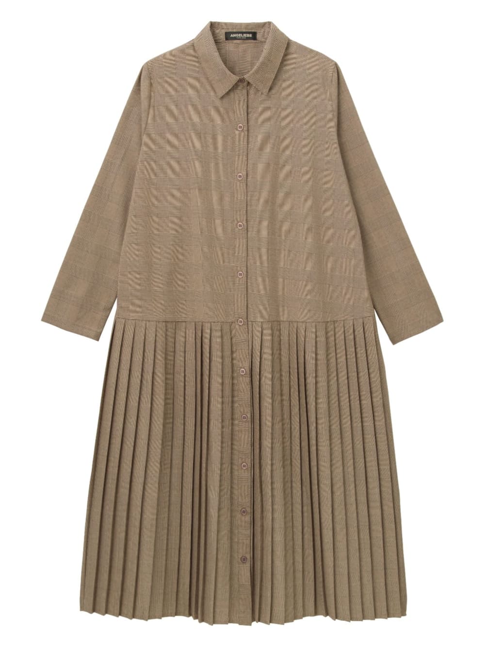 グレンチェック裾プリーツシャツワンピース マタニティ・授乳服 グレンチェック裾プリーツシャツワンピース マタニティ・授乳服