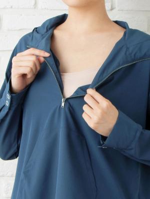 アウトレット|シャツパーカープルオーバー　マタニティ・授乳服【出産後も長く使える】