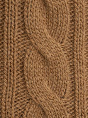 マタニティ トップス|ウール混ケーブルVカーデ　マタニティ・授乳服