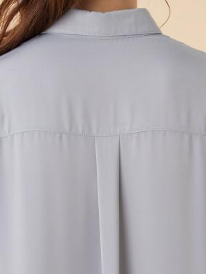 マタニティ ワンピース|ツイル裾プリーツシャツワンピース　マタニティ・授乳服【出産後も長く使える】