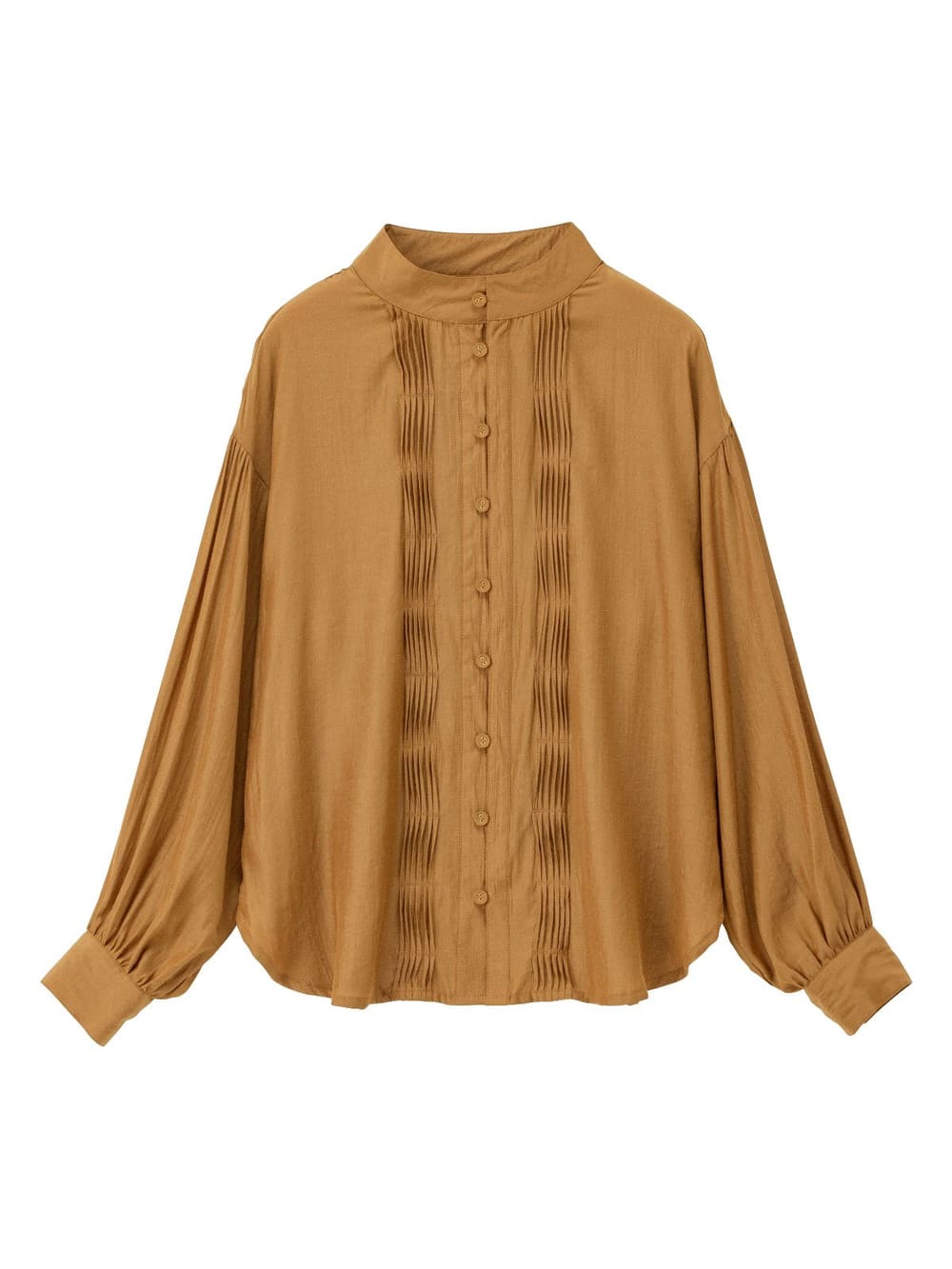 マタニティ トップス|ピンタックビックブラウス　マタニティ・授乳服【出産後も長く使える】|キャメル