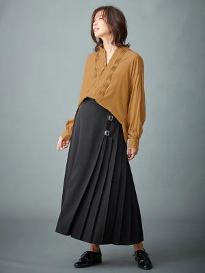 マタニティ トップス|ピンタックビックブラウス　マタニティ・授乳服【出産後も長く使える】|キャメル