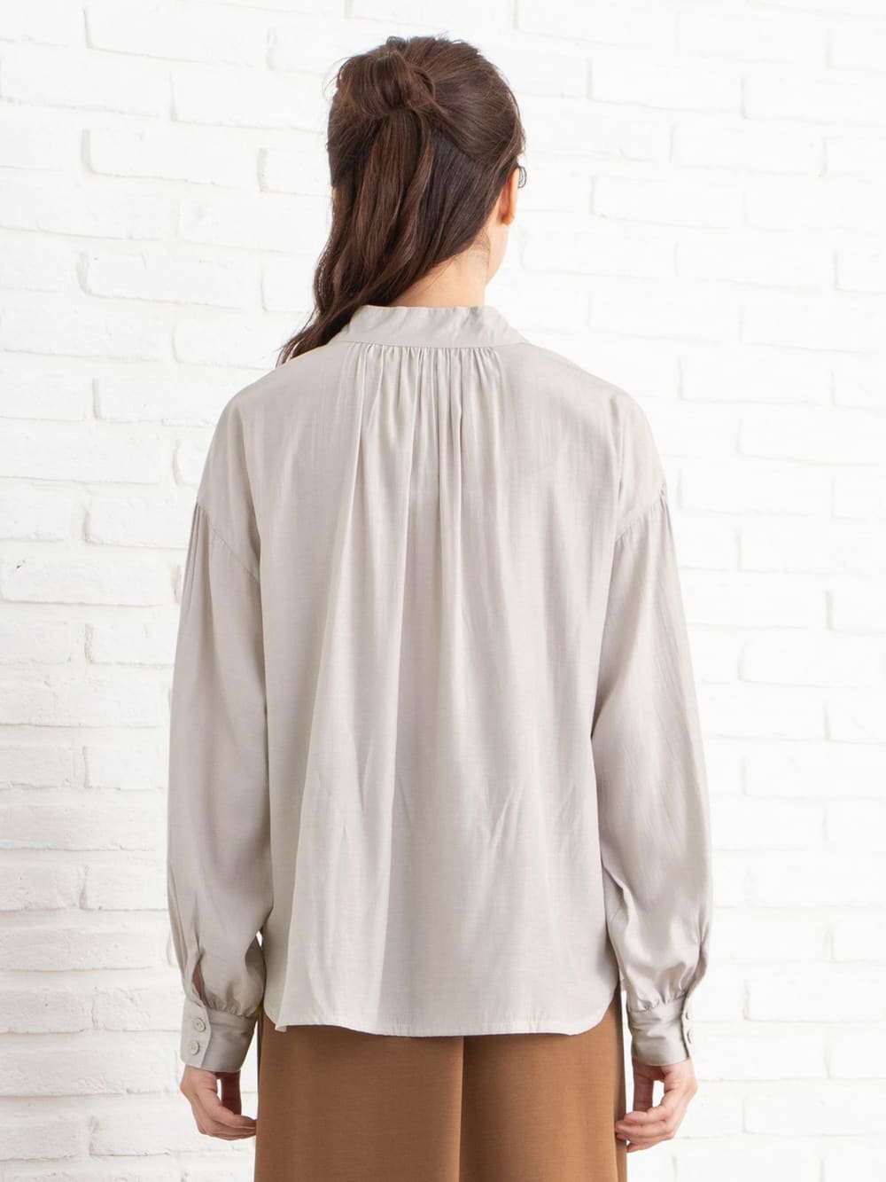 マタニティ トップス|ピンタックビックブラウス　マタニティ・授乳服【出産後も長く使える】