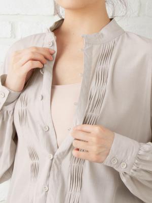 マタニティ トップス|ピンタックビックブラウス　マタニティ・授乳服【出産後も長く使える】