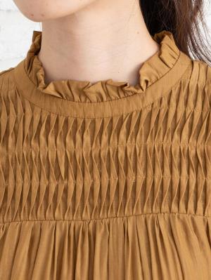 アウトレット|ハイネックピンタックブラウス マタニティ・授乳服【出産後も長く使える】