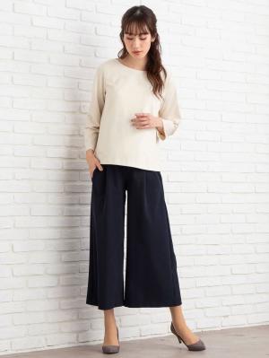 マタニティ パンツ|【セット】ポンチプルオーバー&スカートセットアップ マタニティ・授乳服【出産後も長く使える】