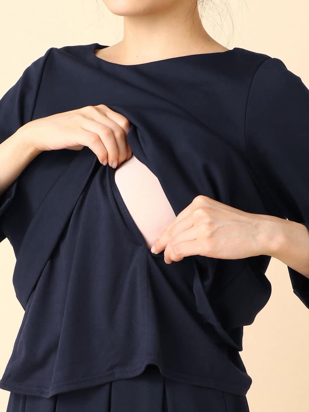 マタニティ ワンピース|【セット】ポンチプルオーバー＆タックフレアスカートセット　マタニティ・授乳服【出産後も長く使える】