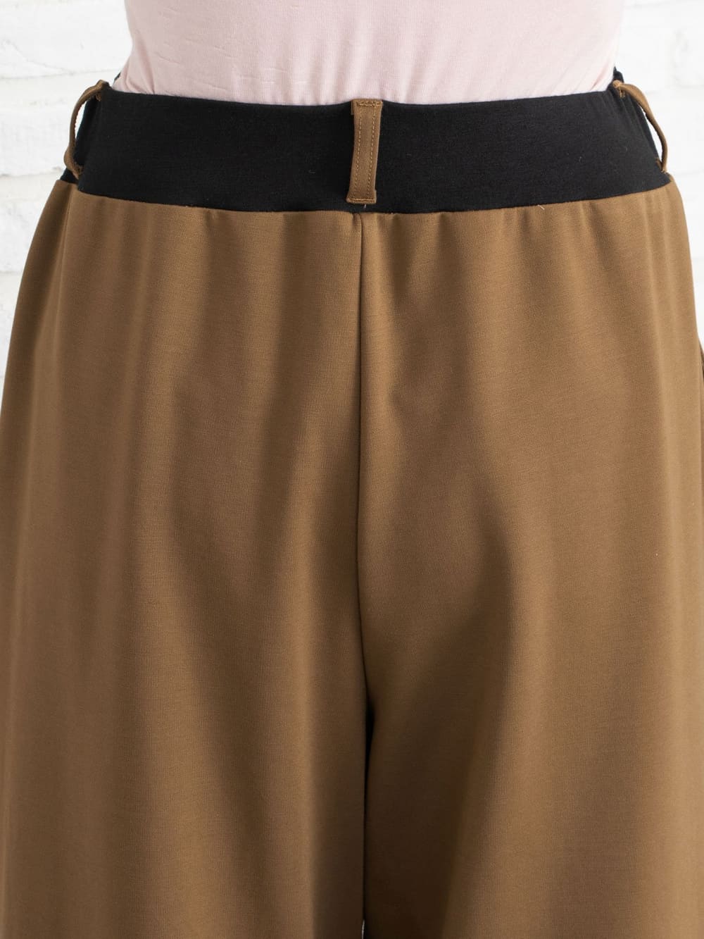 マタニティ パンツ|【産前産後対応】フロントインできる楽ちんポンチワイドパンツ【出産後も長く使える】