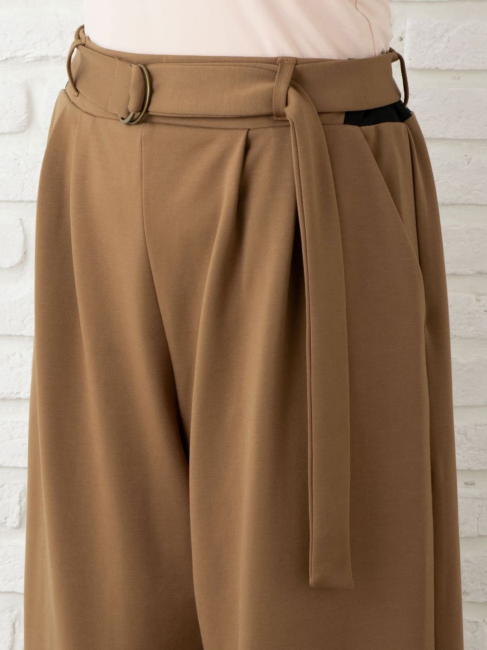 マタニティ パンツ|【産前産後対応】フロントインできる楽ちんポンチワイドパンツ【出産後も長く使える】