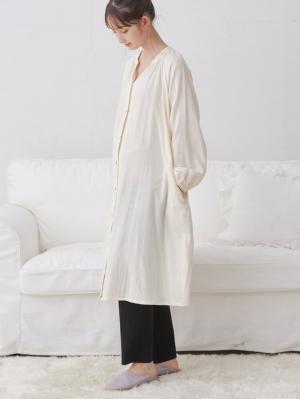 マタニティ パジャマ・ルームウェア|【授乳しやすい】【産前産後対応パンツ付き】Wガーゼパジャマ＆産前産後レギンス|アイボリー