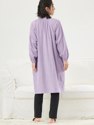 マタニティ パジャマ・ルームウェア|【授乳しやすい】【産前産後対応パンツ付き】Wガーゼパジャマ＆産前産後レギンス|グレイッシュパープル