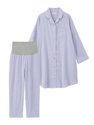 【授乳しやすい】ダブルガーゼシンプルパジャマ【産前産後対応パンツ付】 29435