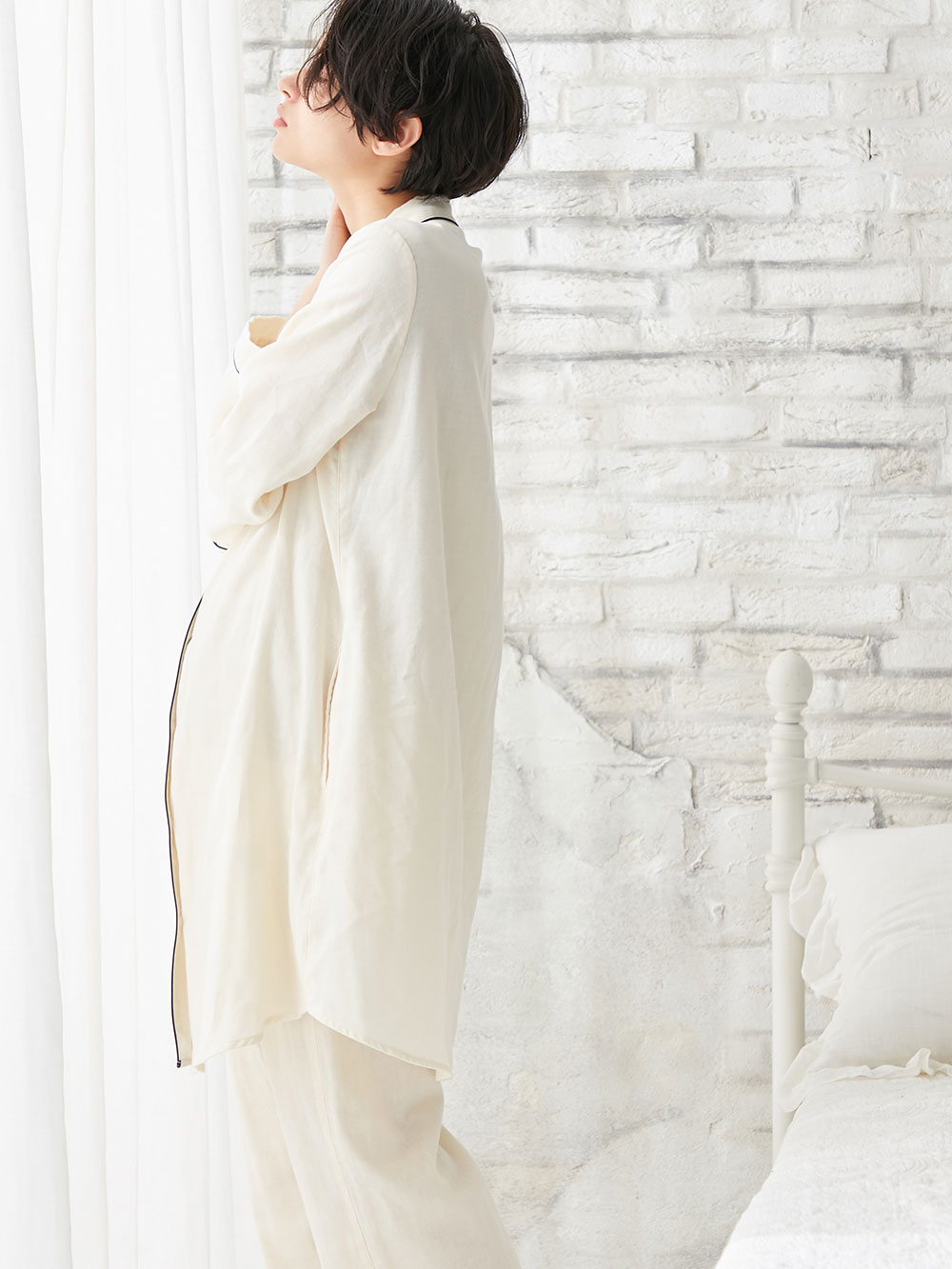 マタニティ パジャマ ルームウェア 授乳しやすい ダブルガーゼシンプルパジャマ 産前産後対応パンツ付 マタニティウェア 授乳服通販 エンジェリーベ 公式
