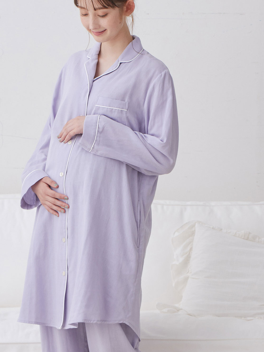 授乳しやすい】ダブルガーゼシンプルパジャマ【産前産後対応