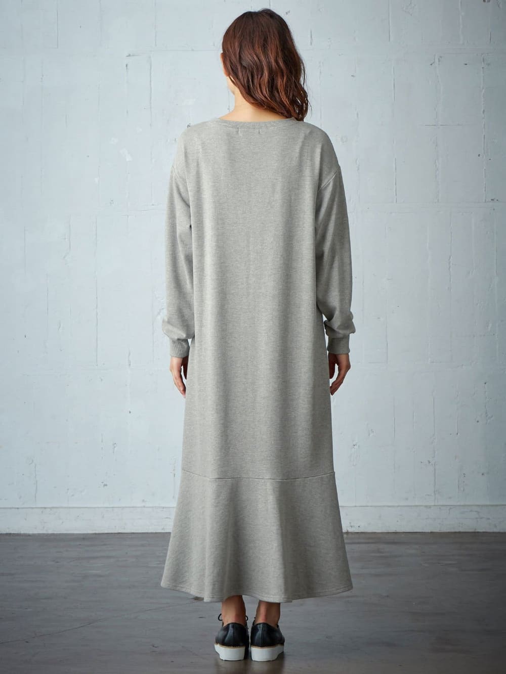 マタニティ ワンピース 授乳口付 裏毛裾切替ロングワンピース マタニティウェア 授乳服通販 エンジェリーベ 公式