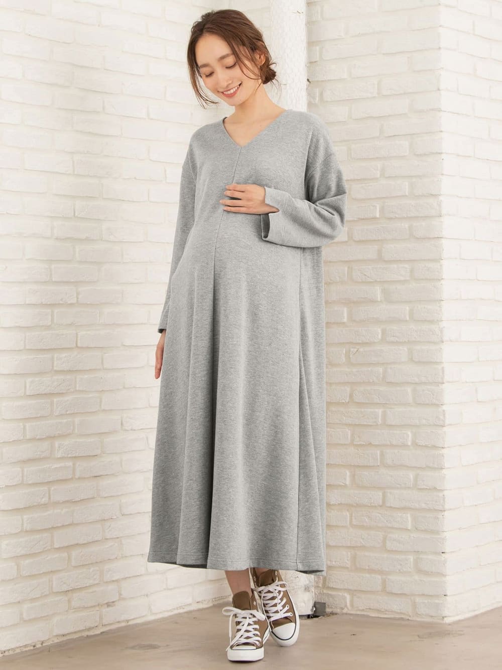 マタニティ ワンピース 出産後も長く使える 裏毛vネックマキシワンピース マタニティ 授乳服 マタニティウェア 授乳服通販 エンジェリーベ 公式 マタニティ ワンピース 出産後も長く使える 裏毛vネックマキシワンピース マタニティ 授乳服 マタニティウェア 授乳服通販 エンジェリーベ 公式