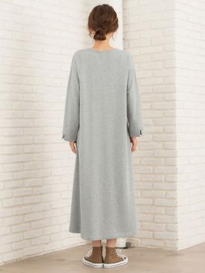 マタニティ ワンピース|裏毛Vネックマキシワンピース マタニティ・授乳服【出産後も長く使える】